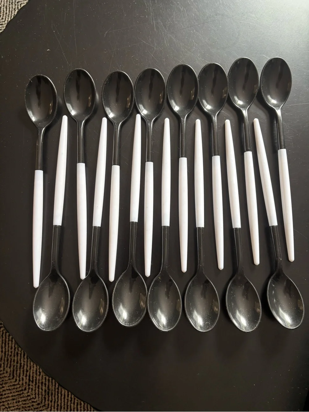 Black/White heavy duty Disposable Cutlery Set